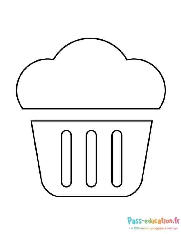 Coloriage Cupcake simple à imprimer et colorier