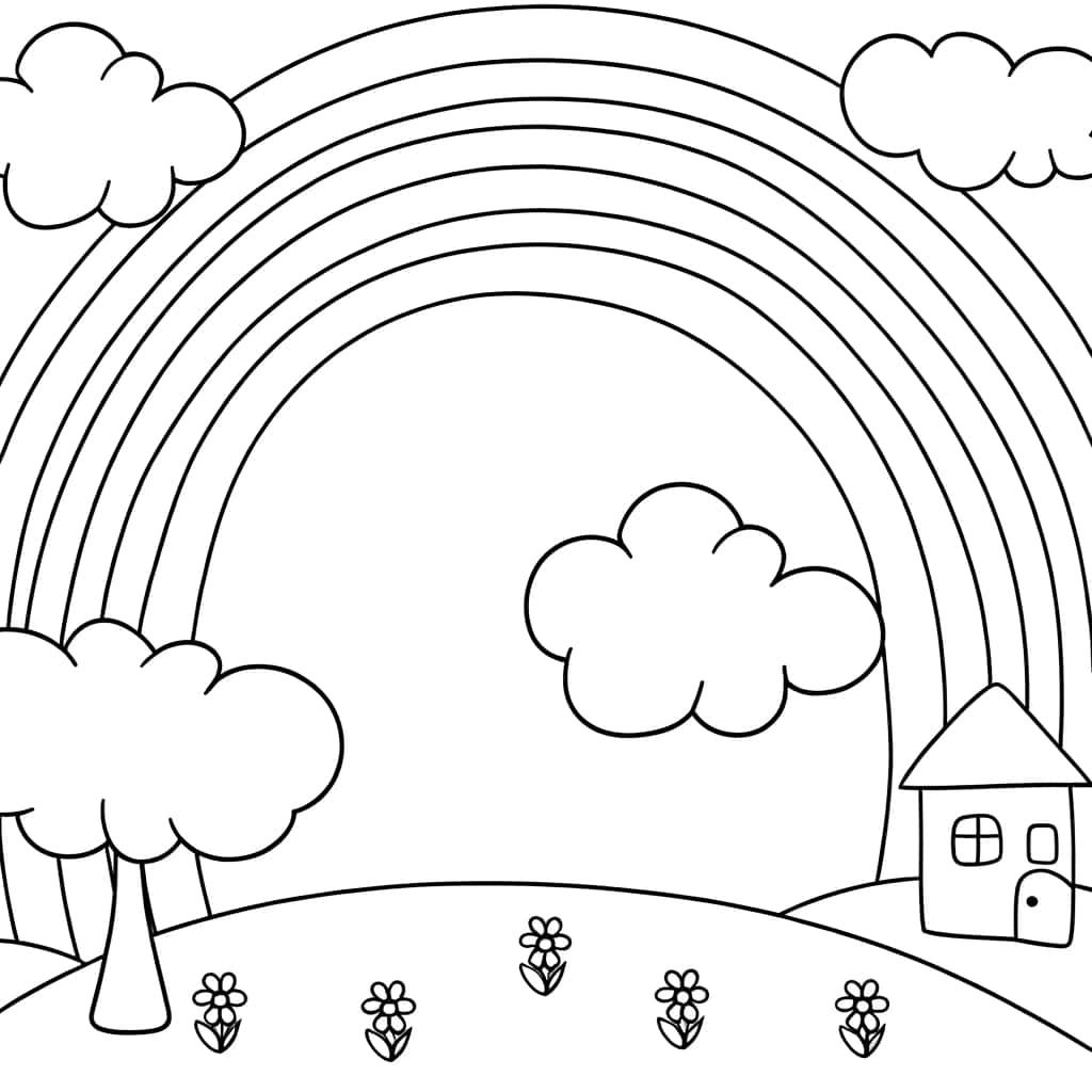 Coloriage Arc-en-ciel à imprimer et colorier