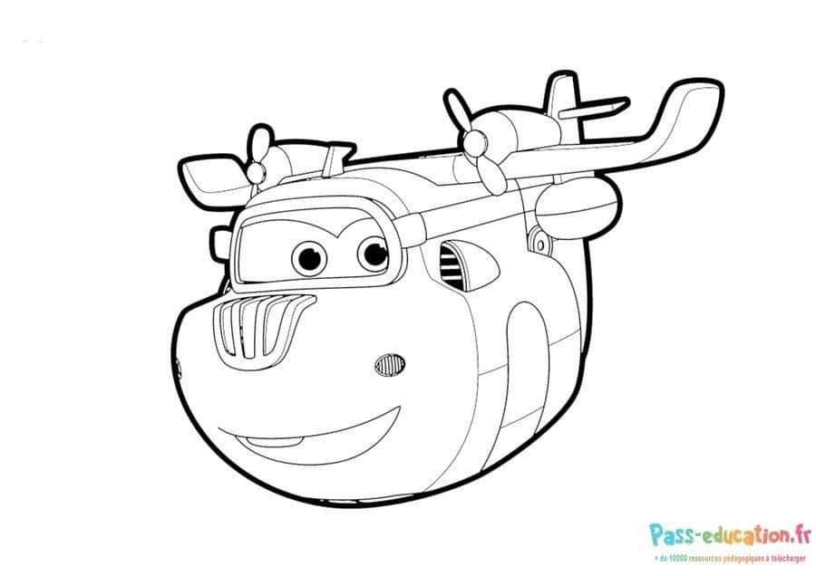 Coloriage Super Wings Jett à imprimer et colorier