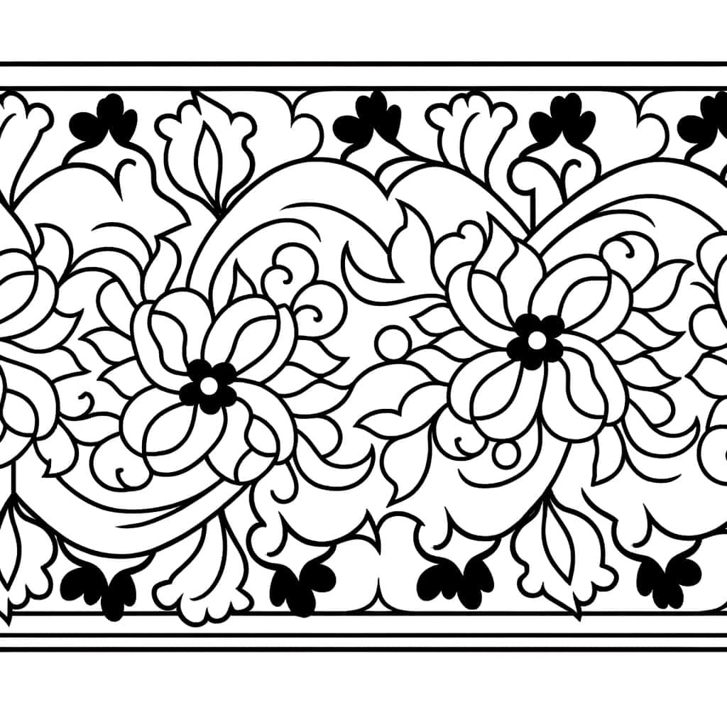 Coloriage Motifs floraux arabesques à imprimer et colorier