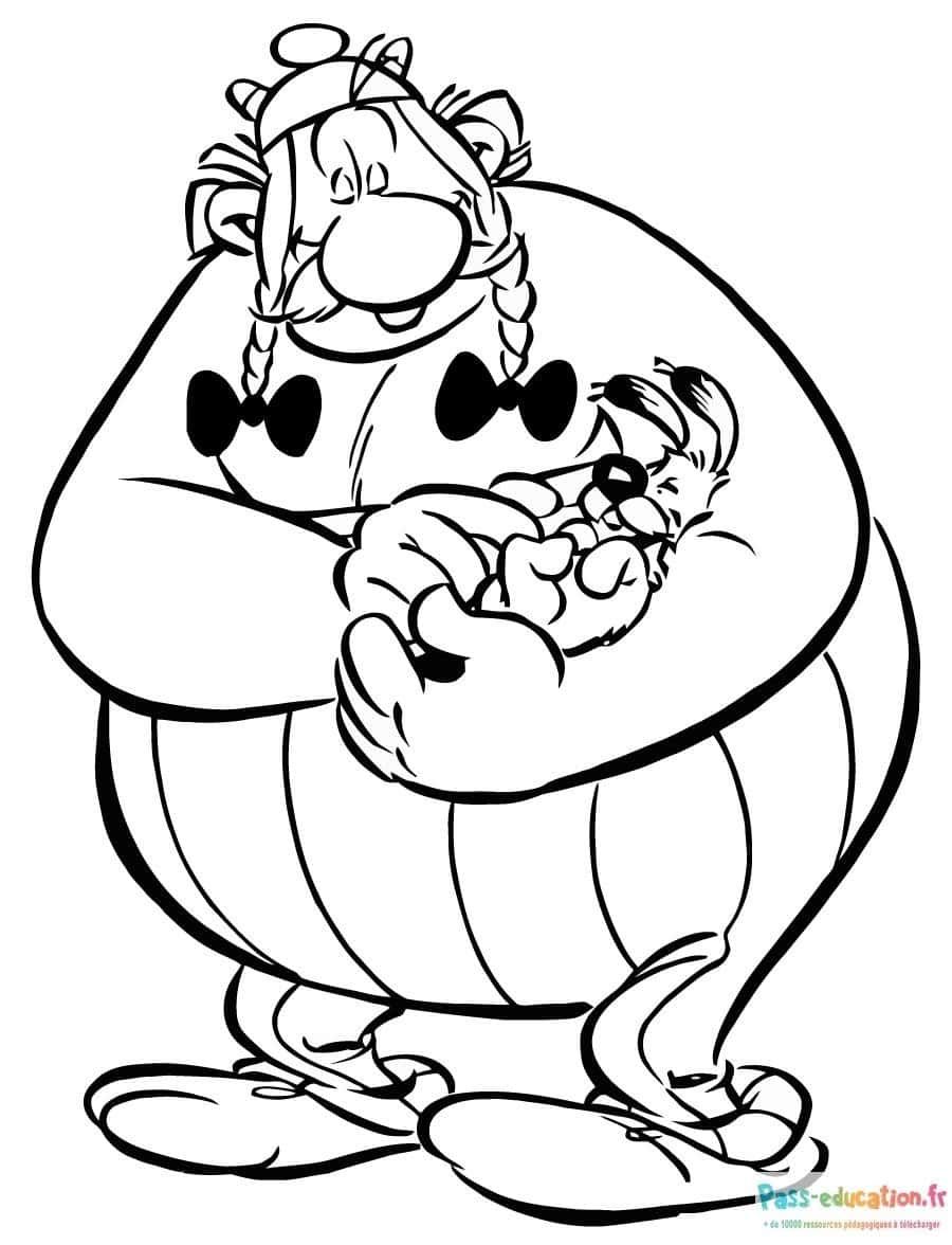 Coloriage Obélix et Idéfix à imprimer et colorier