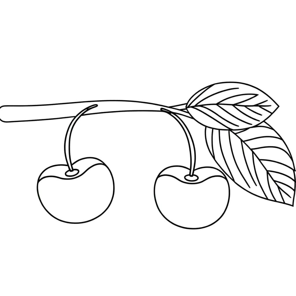 Coloriage Cerises juteuses à imprimer et colorier