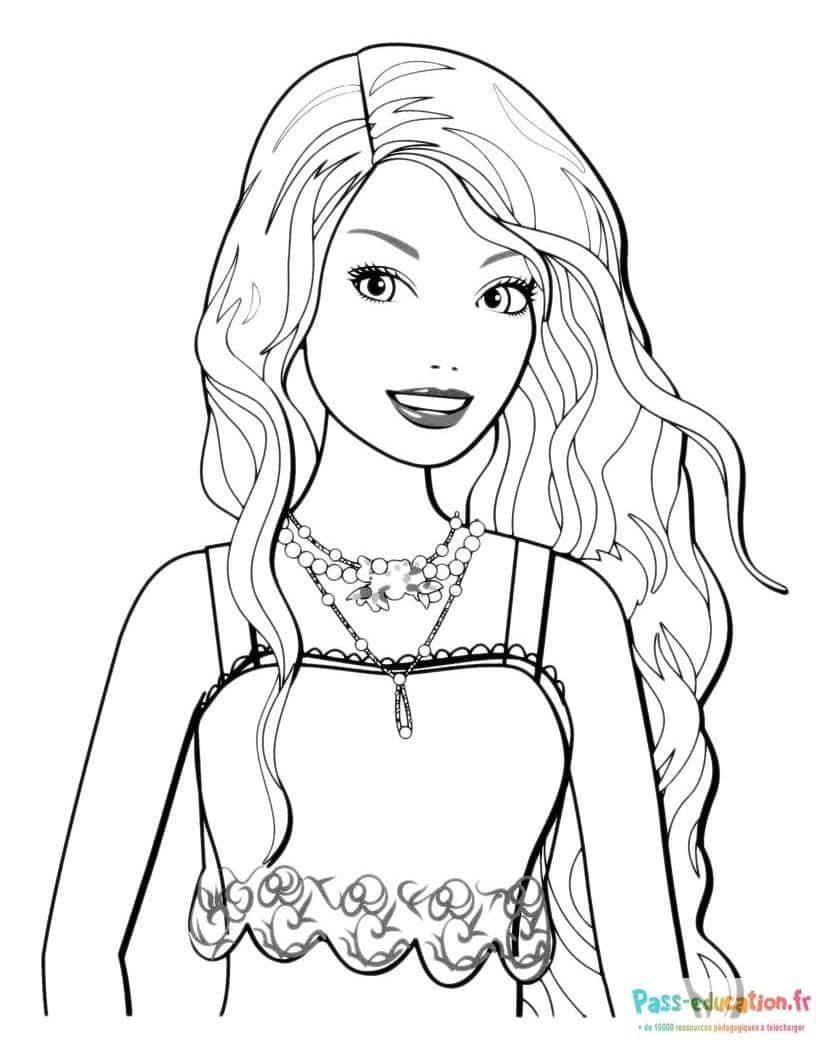 Coloriage Jeune fille élégante à imprimer et colorier