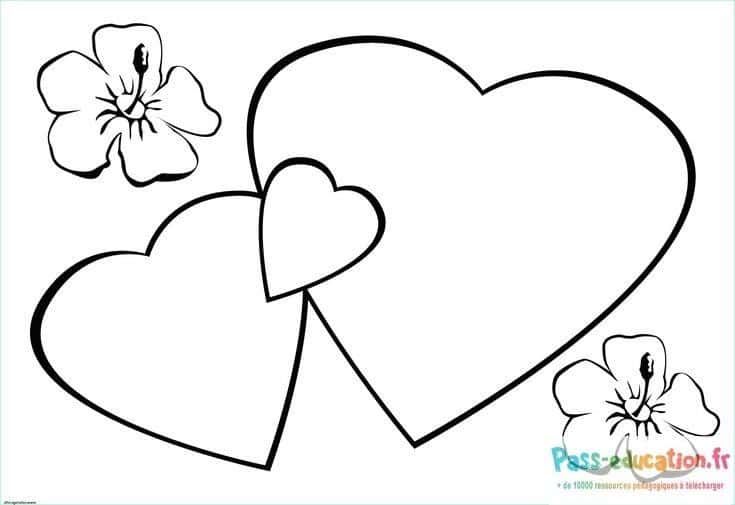 Coloriage Cœurs et fleurs à imprimer et colorier