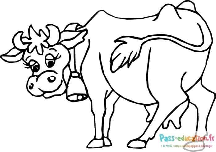 Coloriage Vache souriante à imprimer et colorier