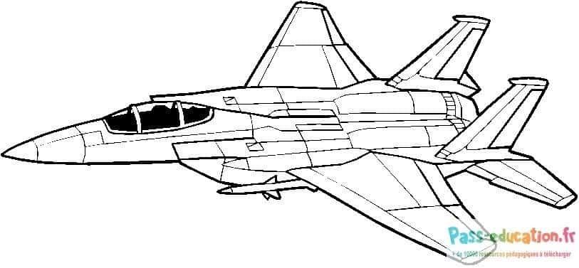 Coloriage Jet de combat à imprimer et colorier