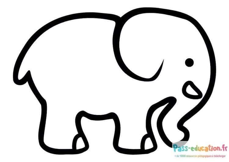 Coloriage Éléphant stylisé à imprimer et colorier