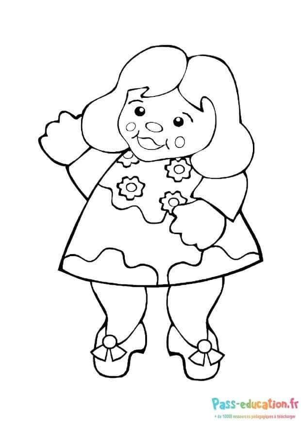 Coloriage Fille souriante à imprimer et colorier