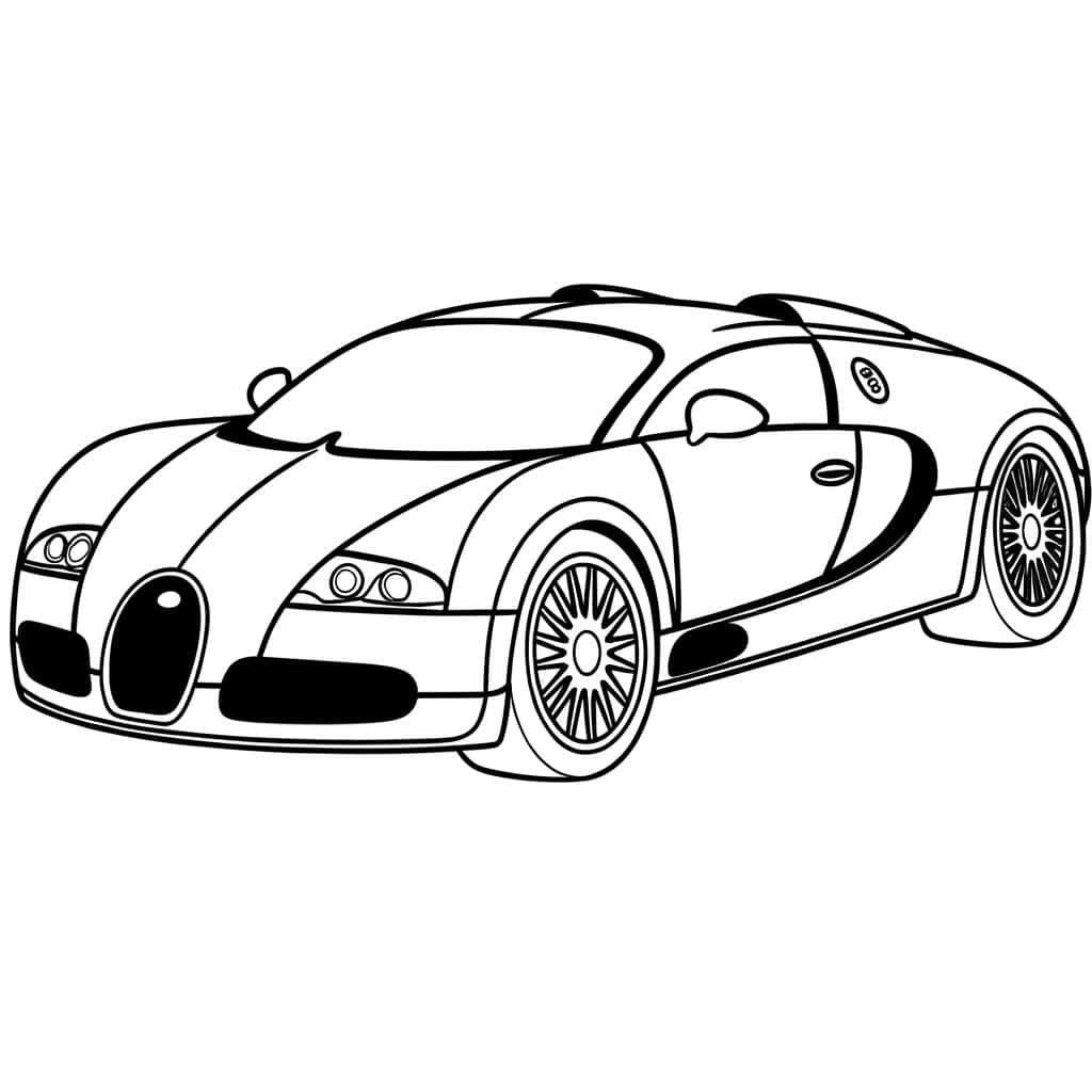 Coloriage Bugatti Veyron sportive à imprimer et colorier
