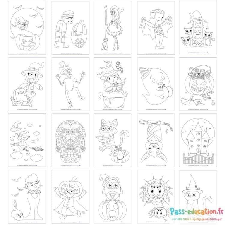 Coloriage Fête d'Halloween à imprimer et colorier