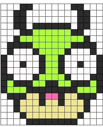 Coloriage Champignon pixel à imprimer et colorier