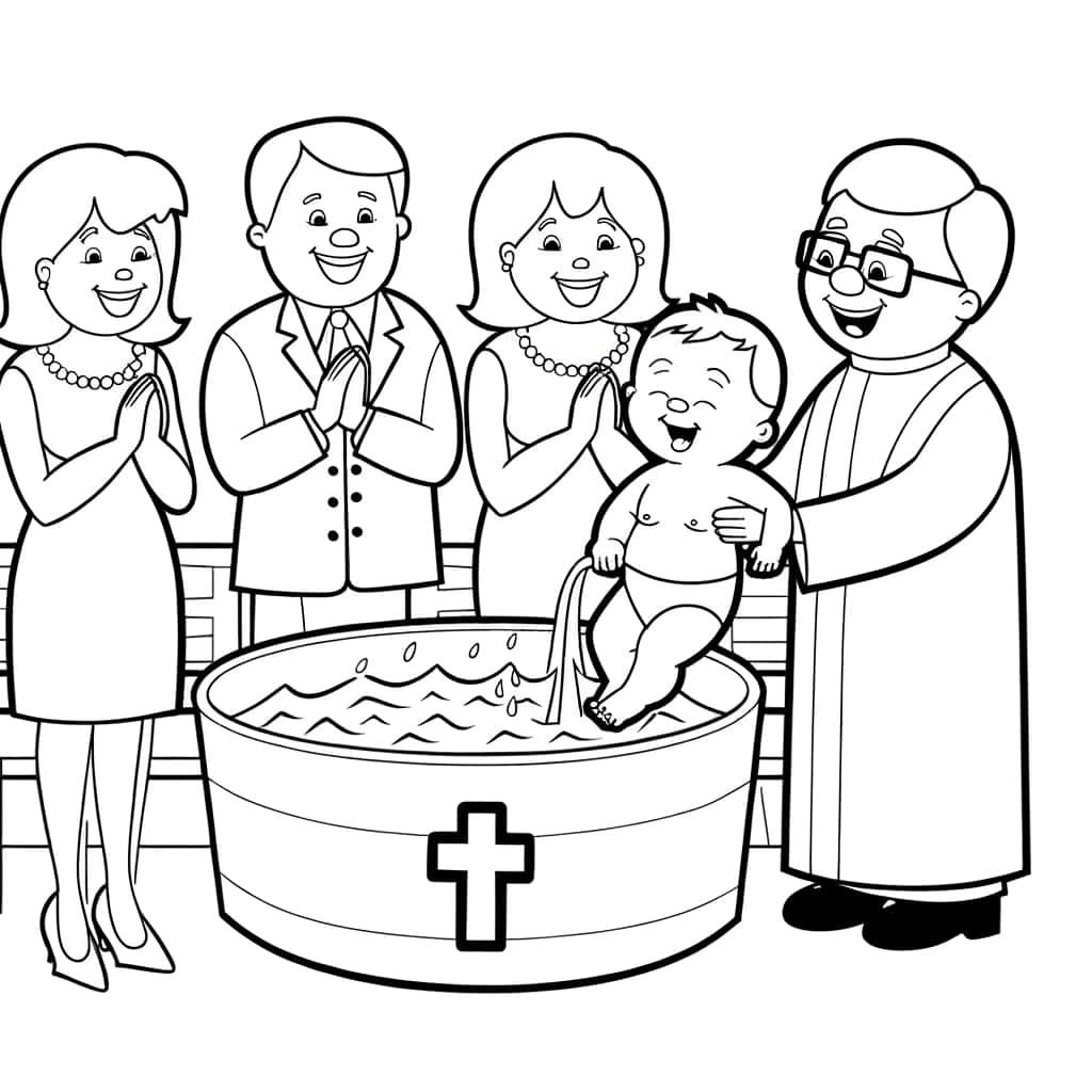Coloriage Baptême chrétien à imprimer et colorier
