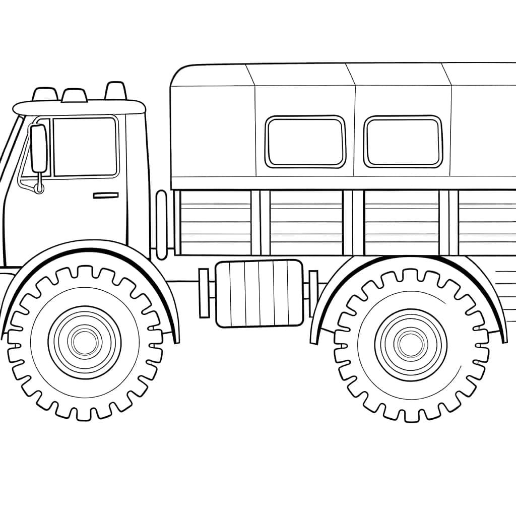 Coloriage Camion militaire à imprimer et colorier