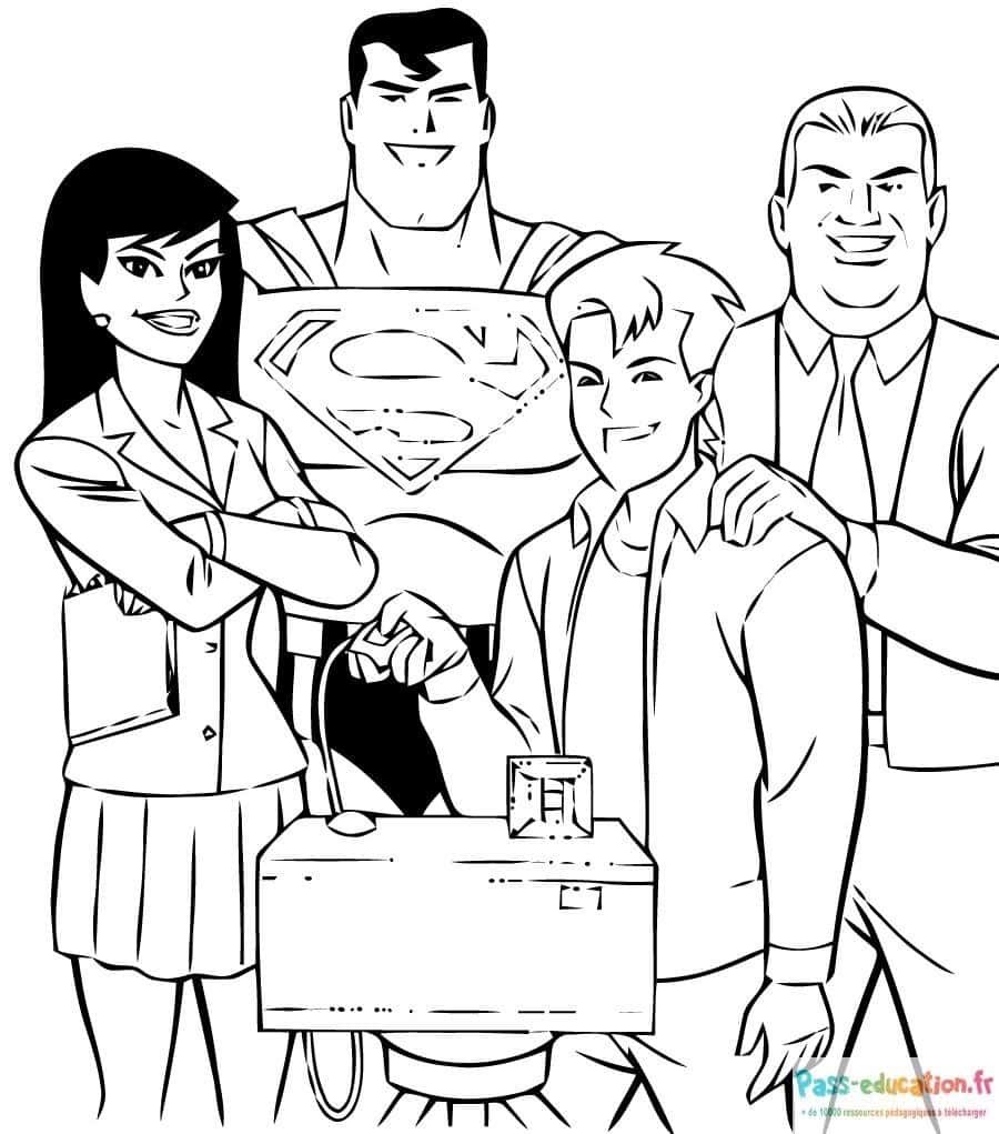 Coloriage Super-héros et collègues à imprimer et colorier
