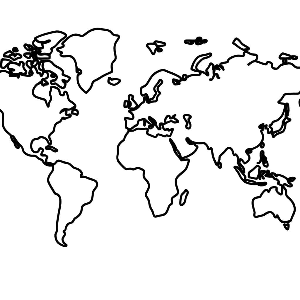 Coloriage Carte du monde à imprimer et colorier