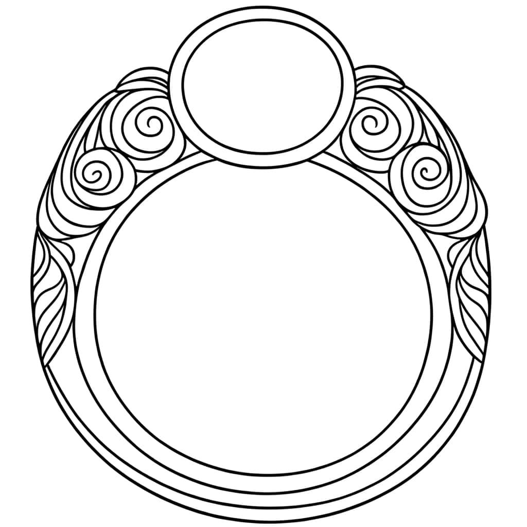 Coloriage Bague ornée à imprimer et colorier