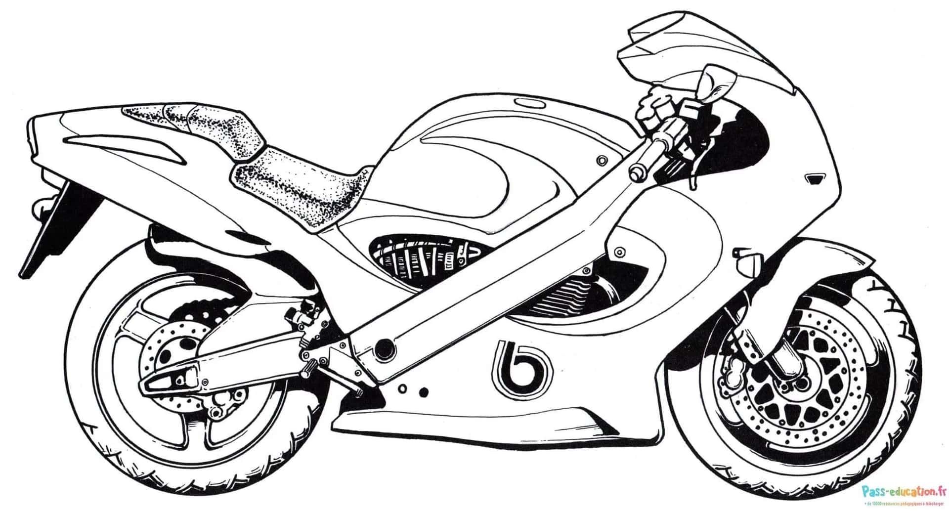 Coloriage Moto de course à imprimer et colorier