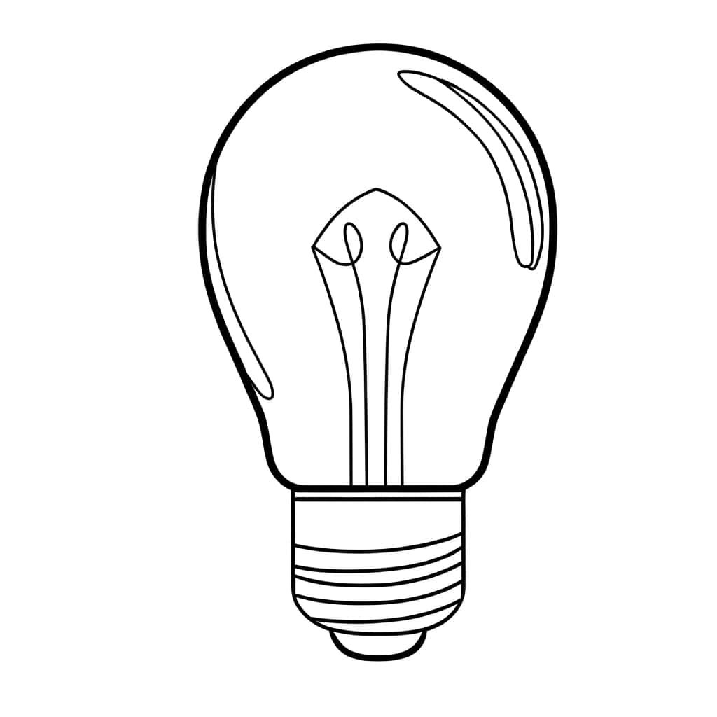 Coloriage Ampoule simple à imprimer et colorier