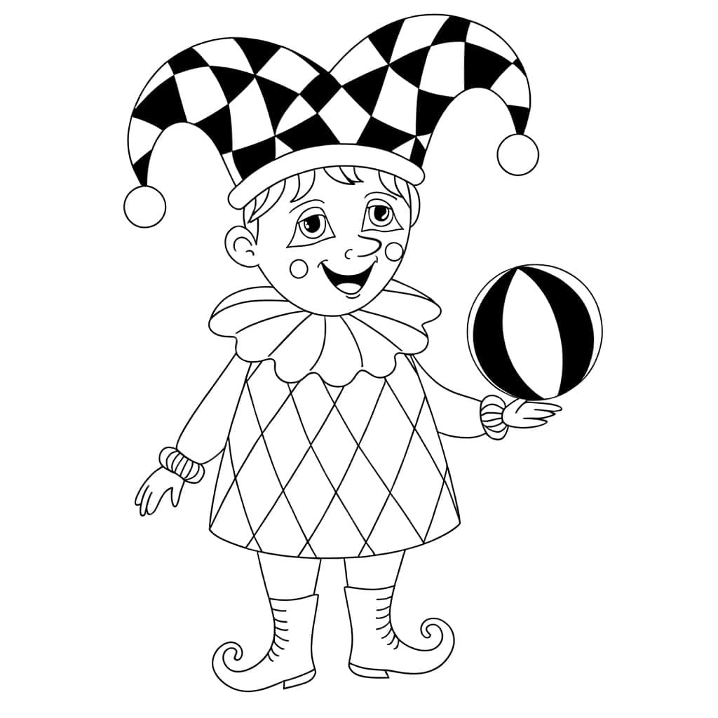 Coloriage Arlequin à colorier à imprimer et colorier