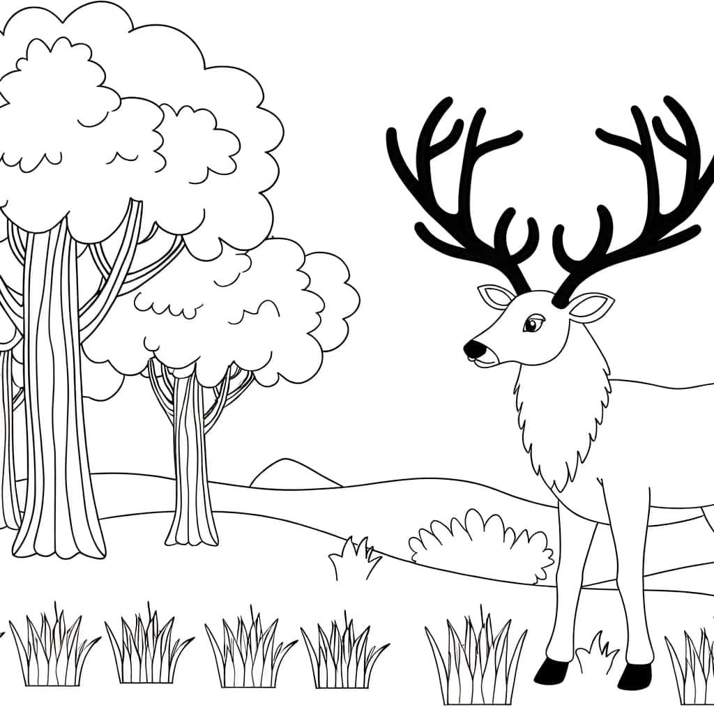 Coloriage Cerf majestueux à imprimer et colorier