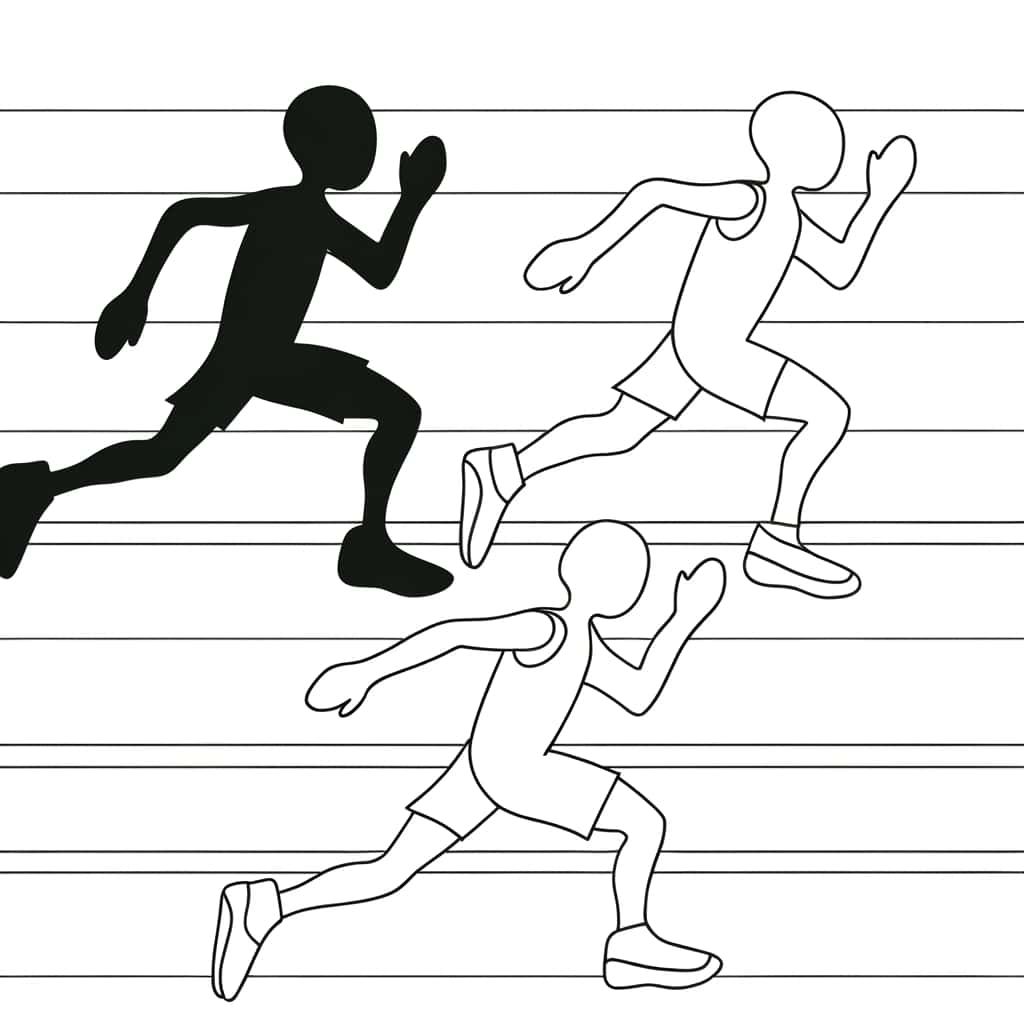 Coloriage Coureurs en action à imprimer et colorier