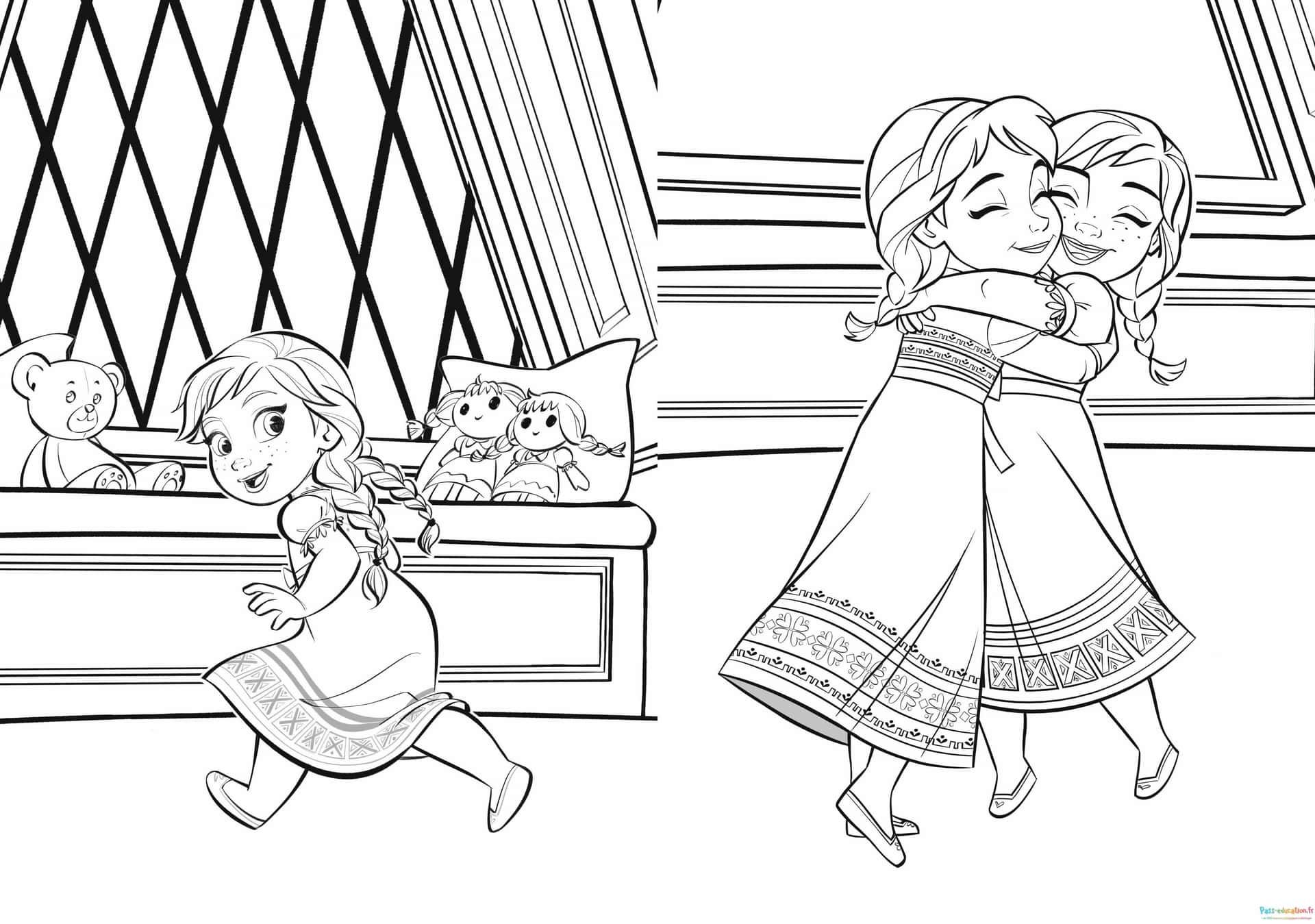 Coloriage Sœurs d'Arendelle à imprimer et colorier