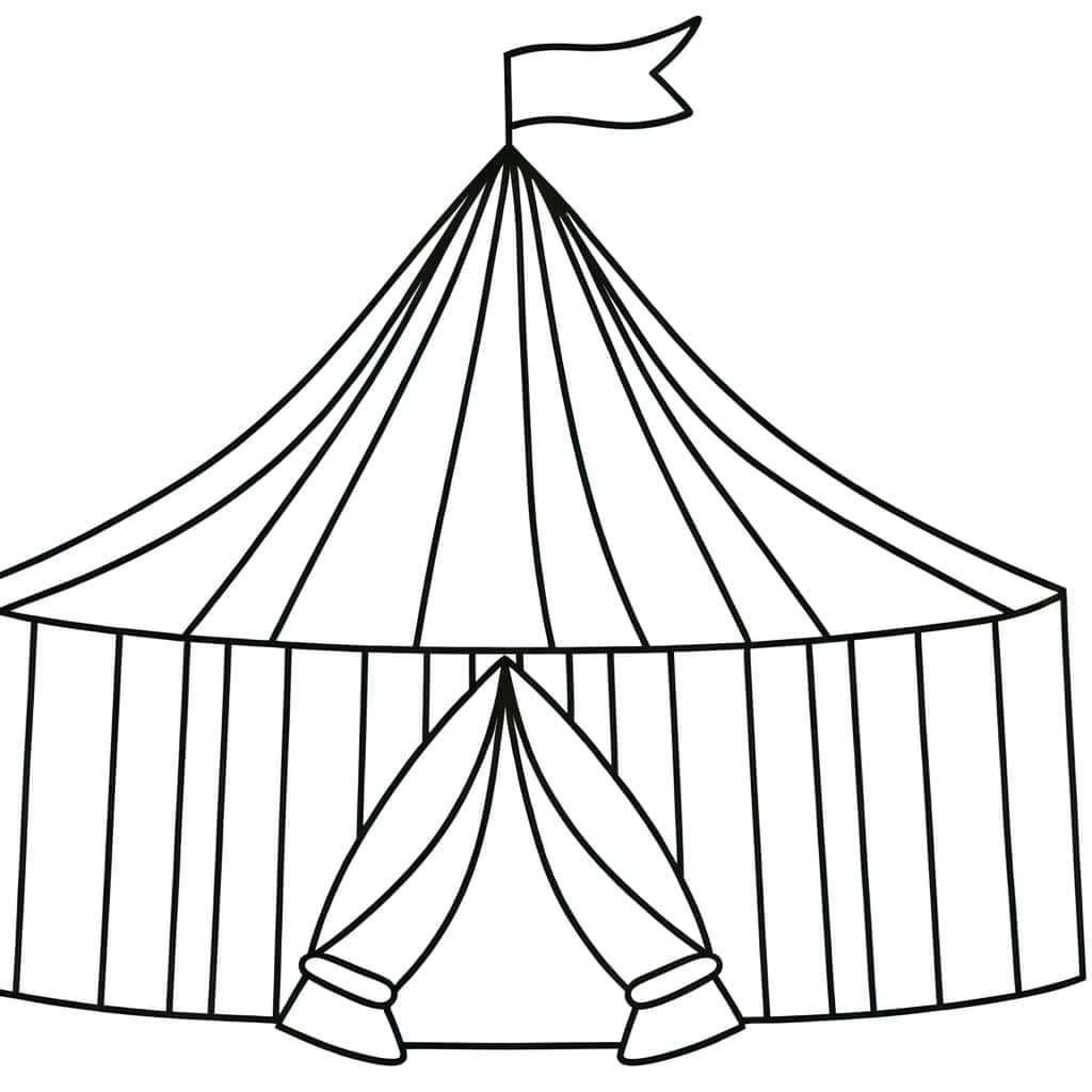 Coloriage Chapiteau de cirque à imprimer et colorier