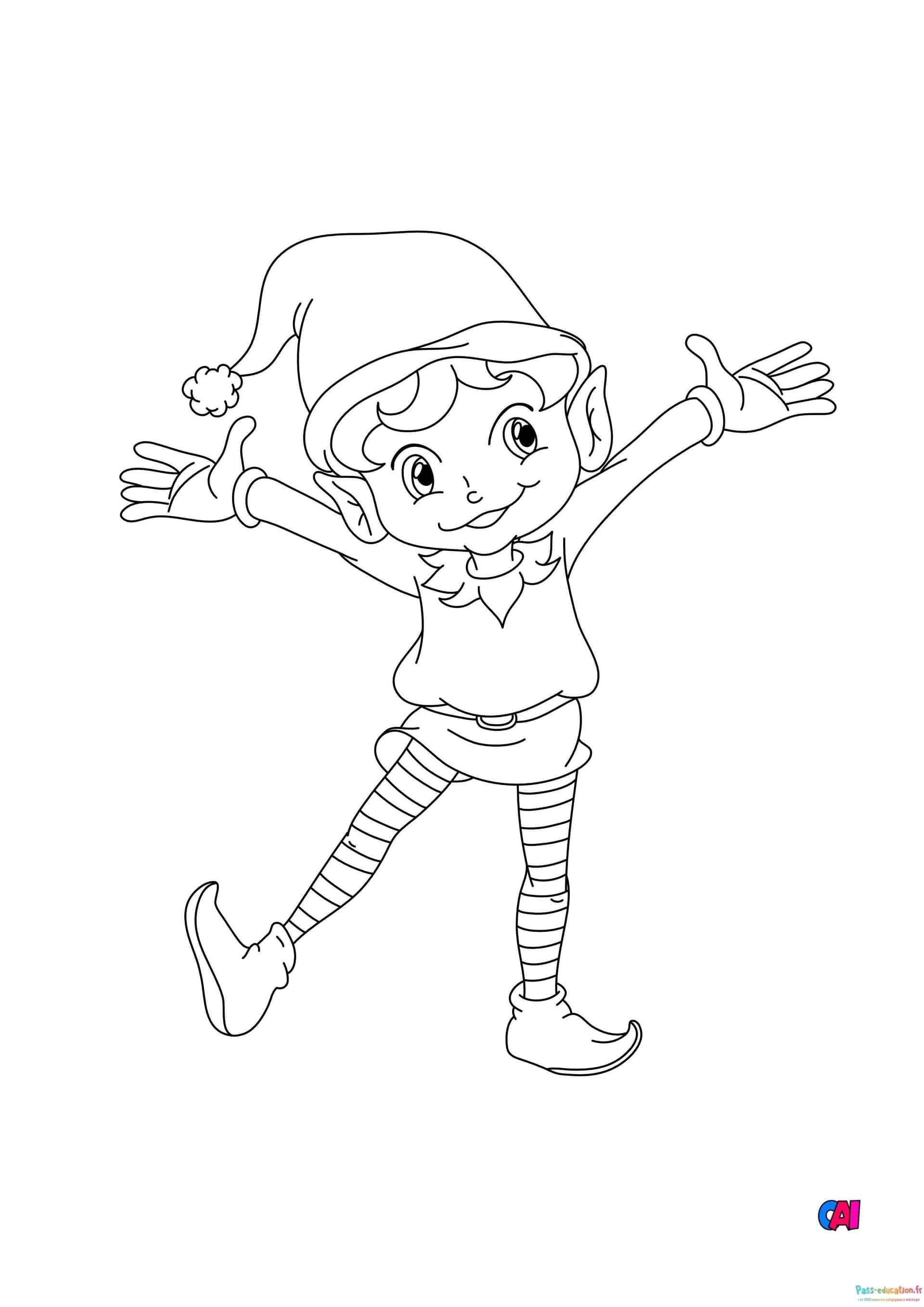 Coloriage Lutin joyeux à imprimer et colorier
