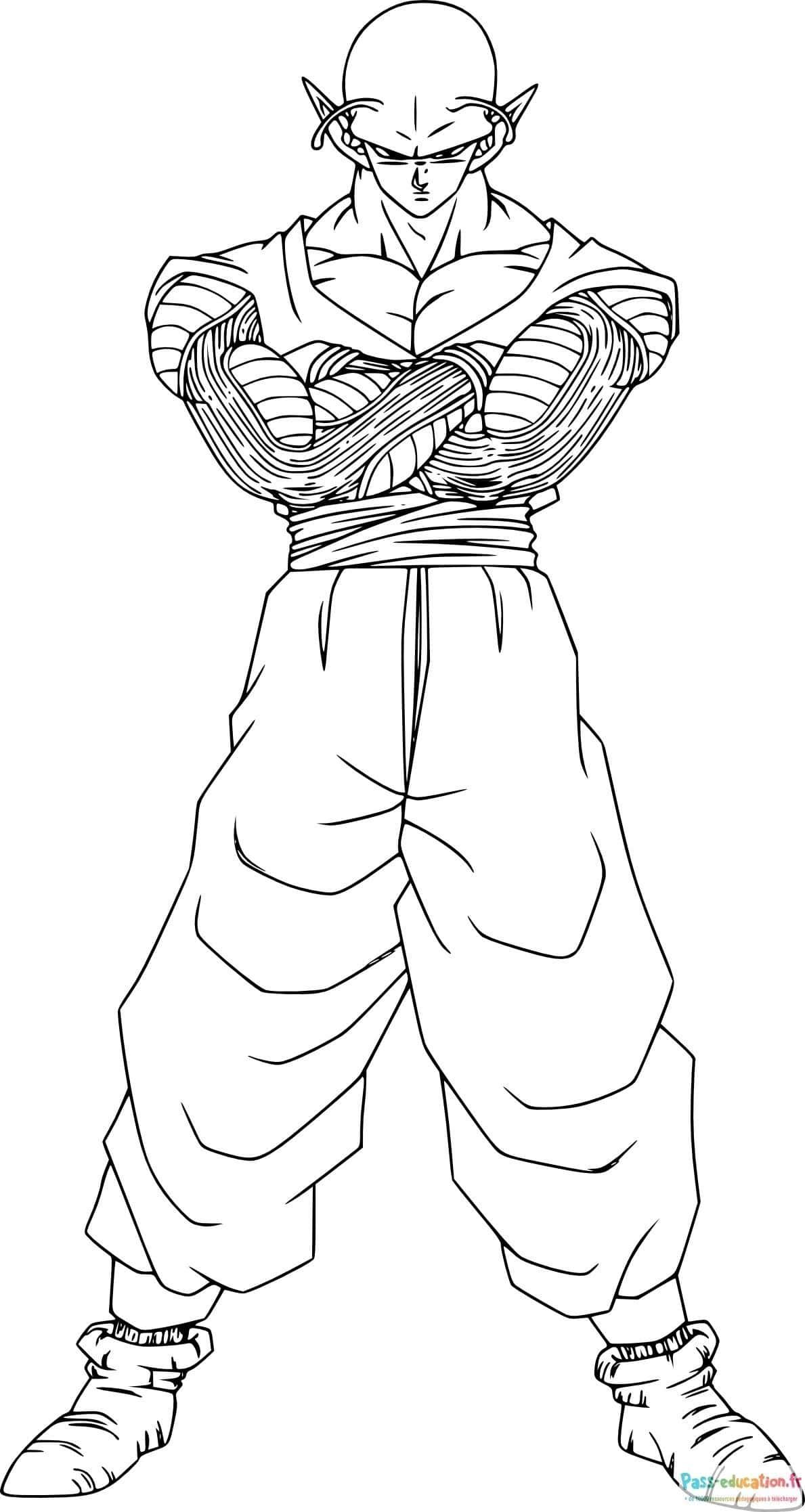 Coloriage Vegeta prêt au combat à imprimer et colorier