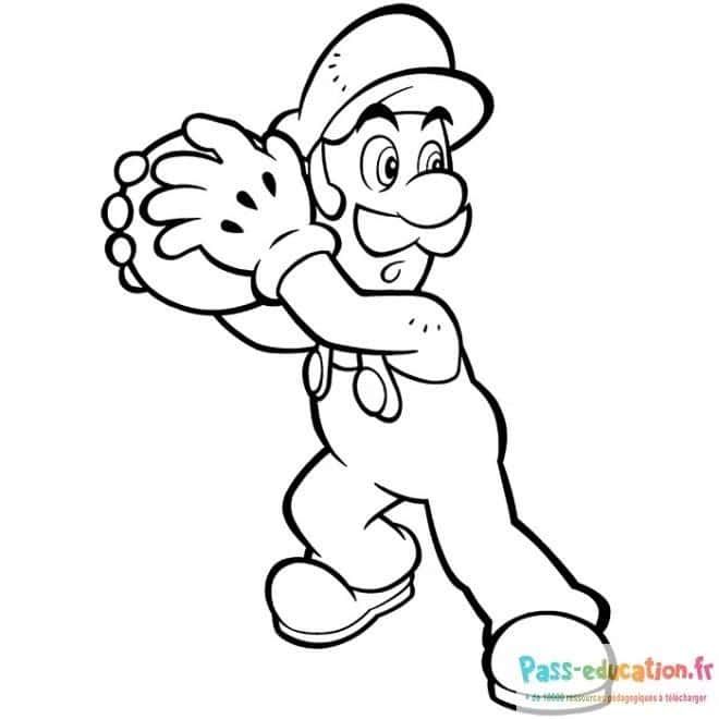 Coloriage Luigi prêt à jouer à imprimer et colorier