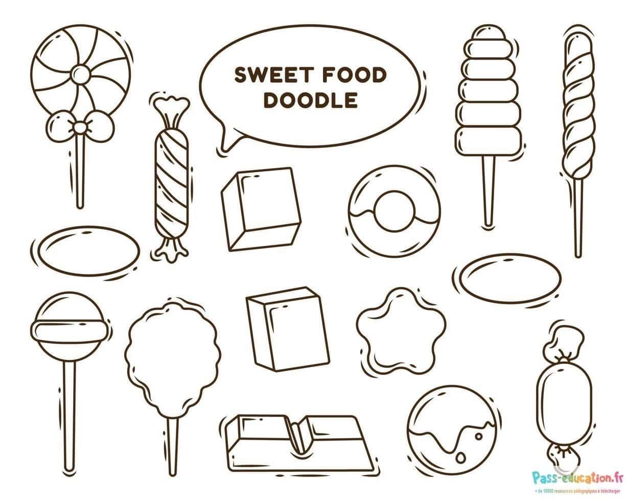 Coloriage Desserts sucrés à imprimer et colorier