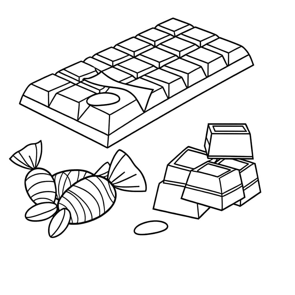 Coloriage Chocolats variés à imprimer et colorier