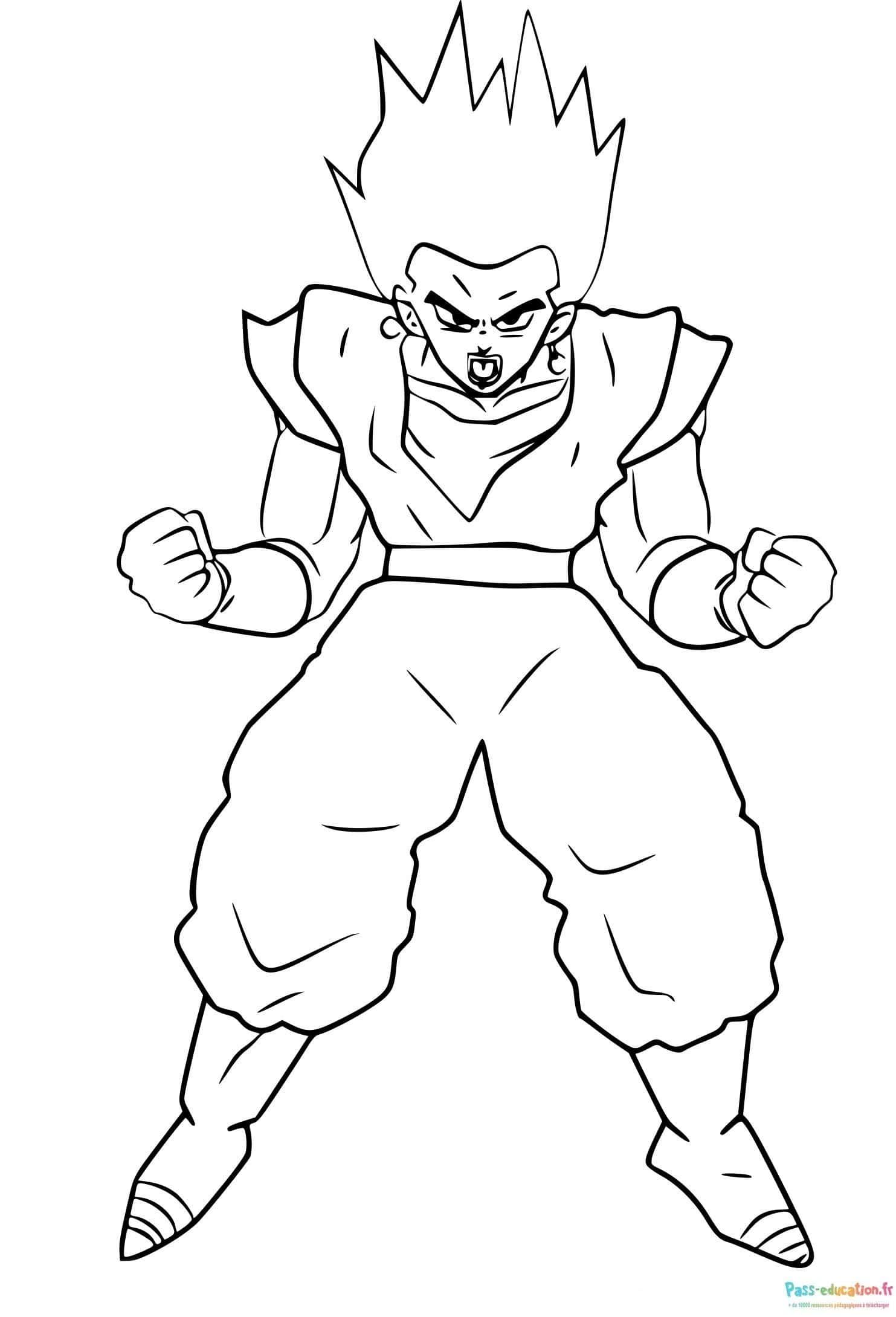 Coloriage Vegeta prêt au combat à imprimer et colorier
