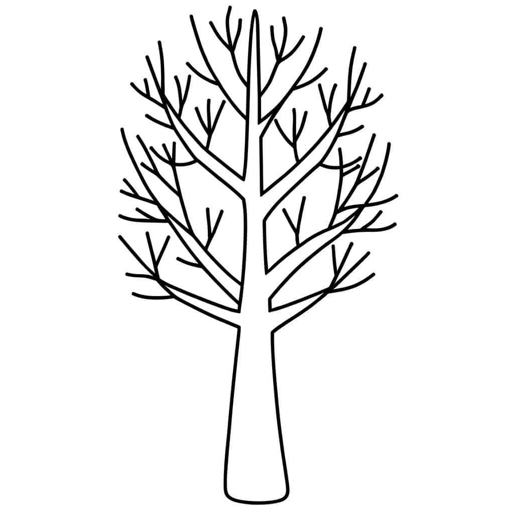 Coloriage Arbre Hiver à imprimer et colorier