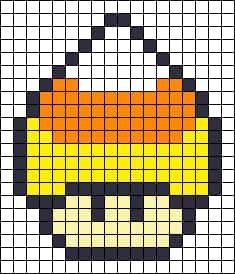 Coloriage Champignon pixelisé à imprimer et colorier