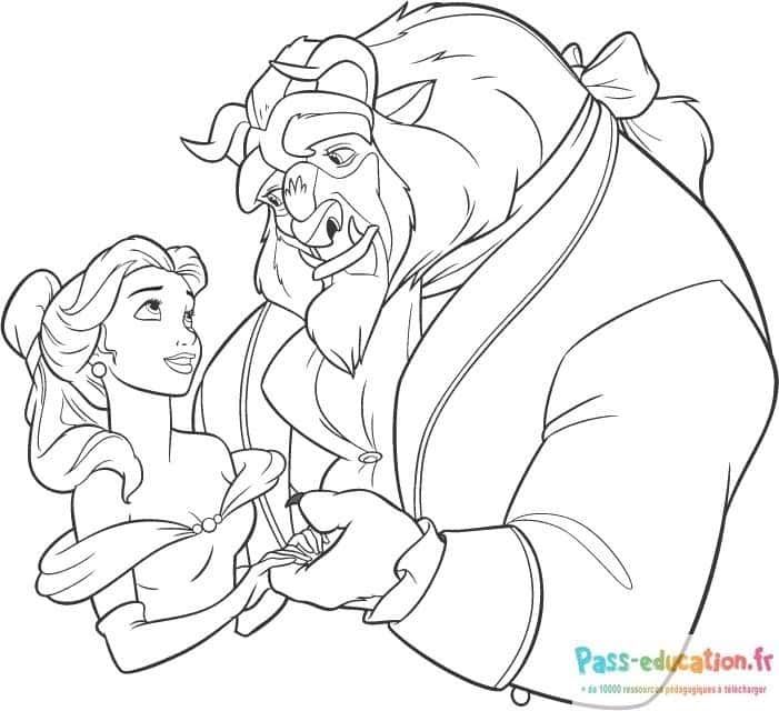 Coloriage Belle et la Bête à imprimer et colorier
