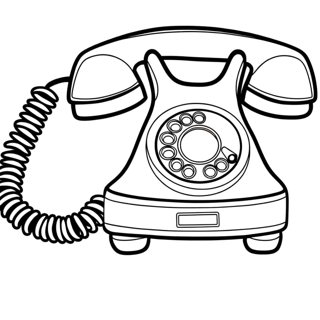 Coloriage Téléphone ancien à imprimer et colorier