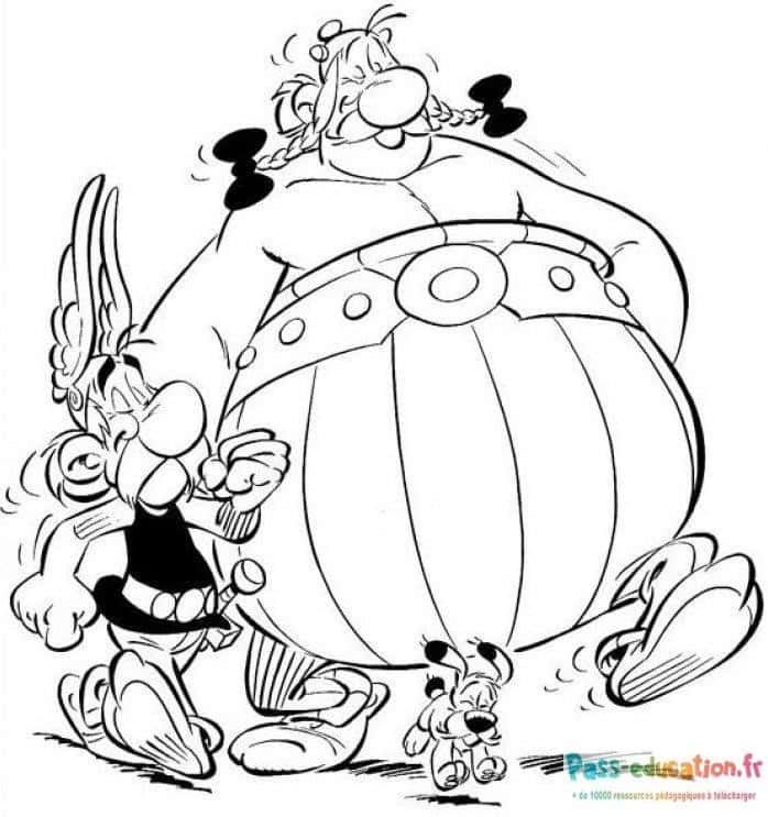 Coloriage Obélix et Idéfix à imprimer et colorier