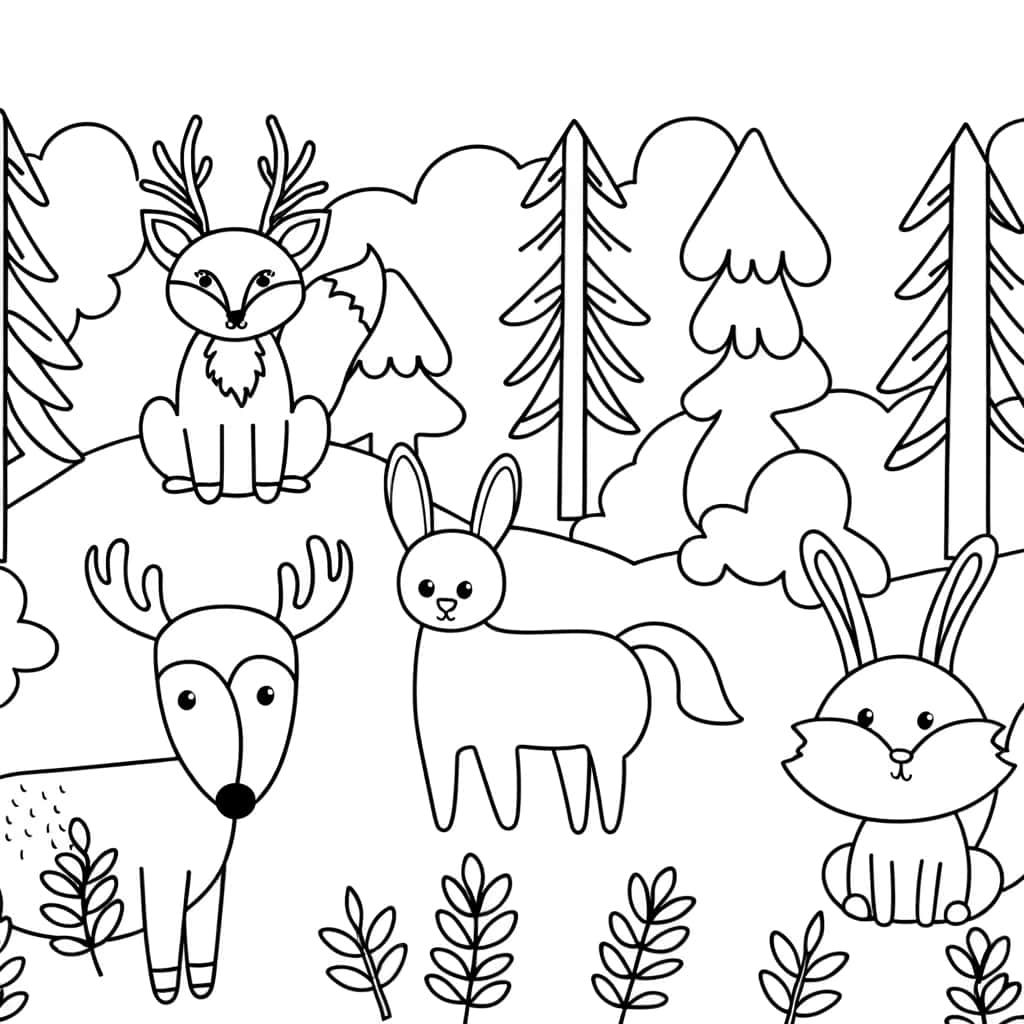 Coloriage Animaux de la forêt à imprimer et colorier