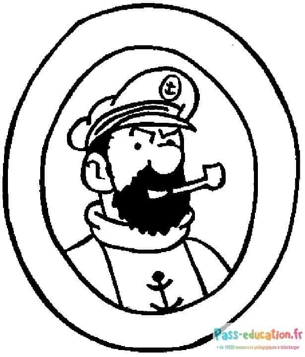 Coloriage Capitaine Haddock à imprimer et colorier