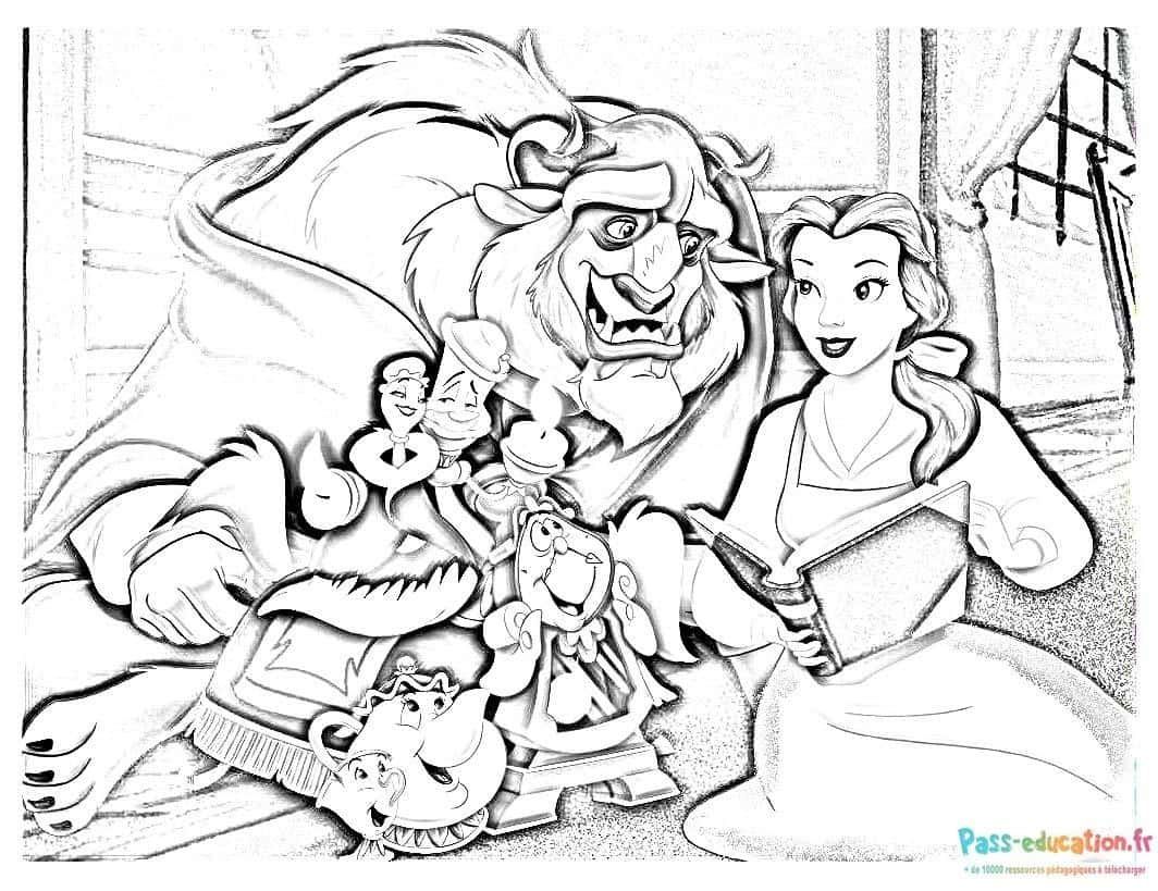 Coloriage Belle et la Bête à imprimer et colorier