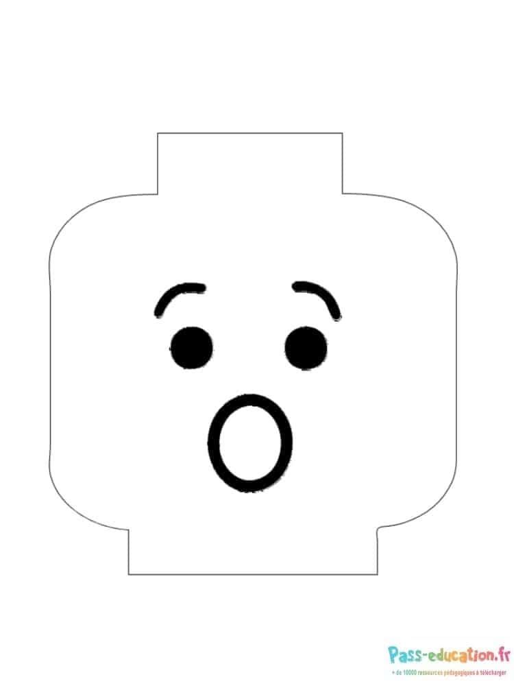 Coloriage Visage Lego à imprimer et colorier