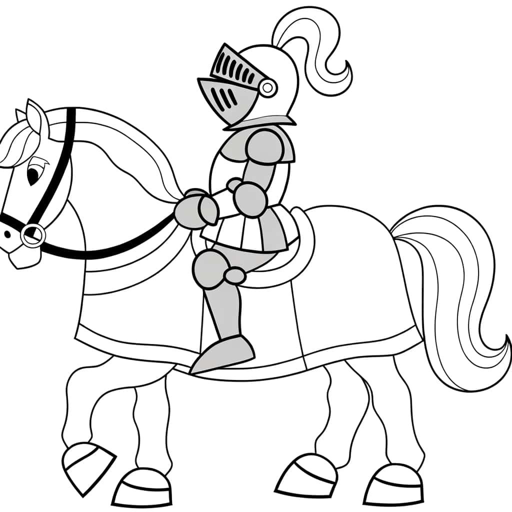 Coloriage Chevalier médiéval à imprimer et colorier
