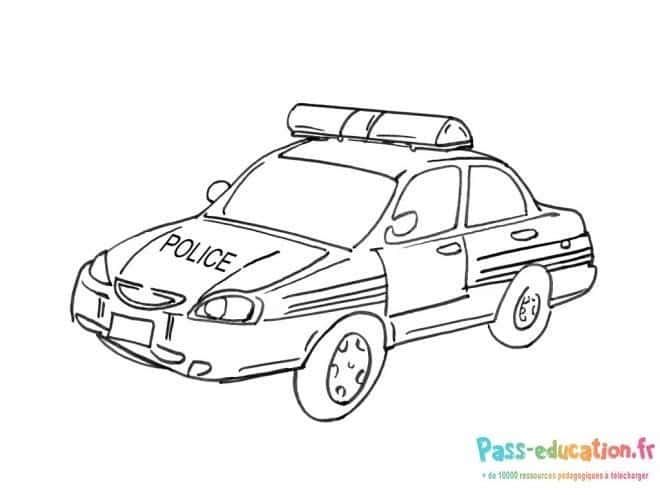 Coloriage Voiture de police à imprimer et colorier