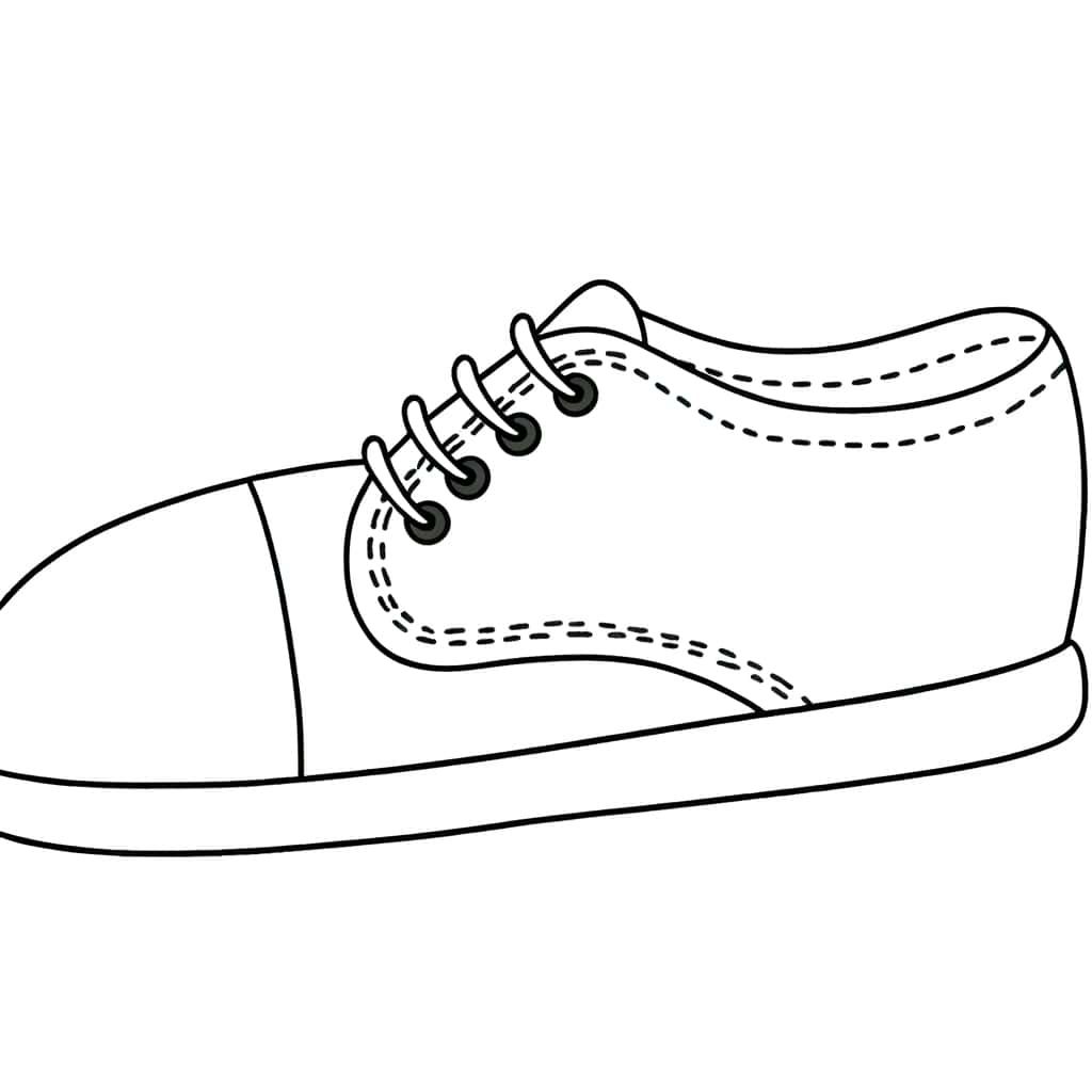 Coloriage Chaussure à lacets à imprimer et colorier