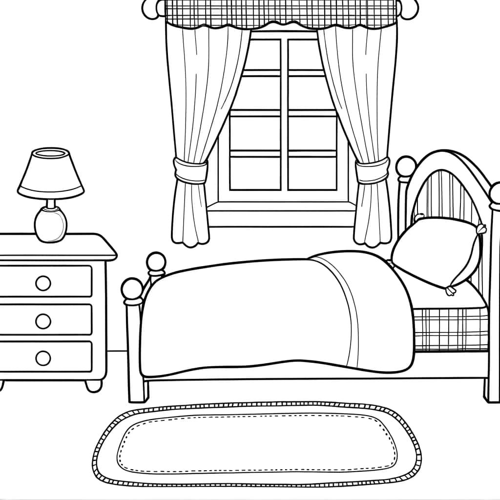 Coloriage Chambre confortable à imprimer et colorier