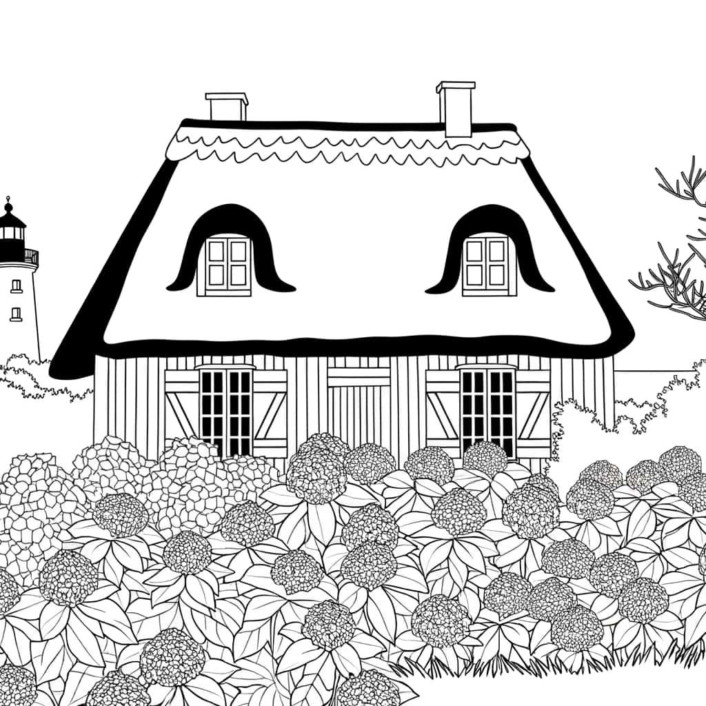 Coloriage Maison bretonne à imprimer et colorier