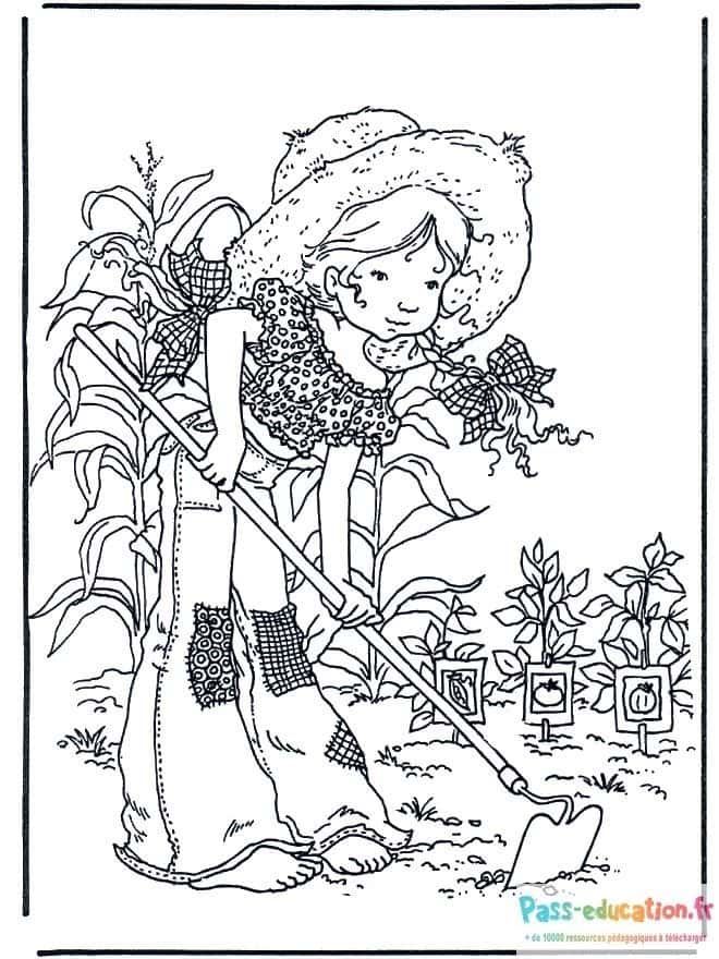 Coloriage Petite jardinière à imprimer et colorier