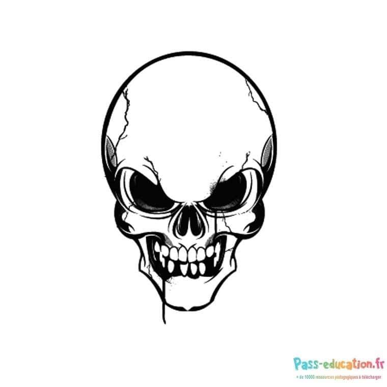 Coloriage Tête de mort stylisée à imprimer et colorier