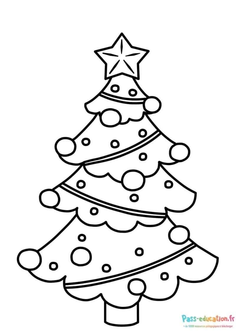 Coloriage Sapin de Noël à imprimer et colorier
